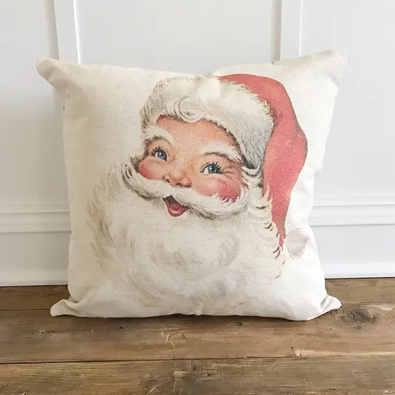 Vintage Santa Pillow Cover | Etsy (US)