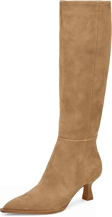 MUCCCUTE Knee High Boots for Women Tall Boots Kitten Heel Pointed Toe Slip On Comfort Fall Long B... | Amazon (US)