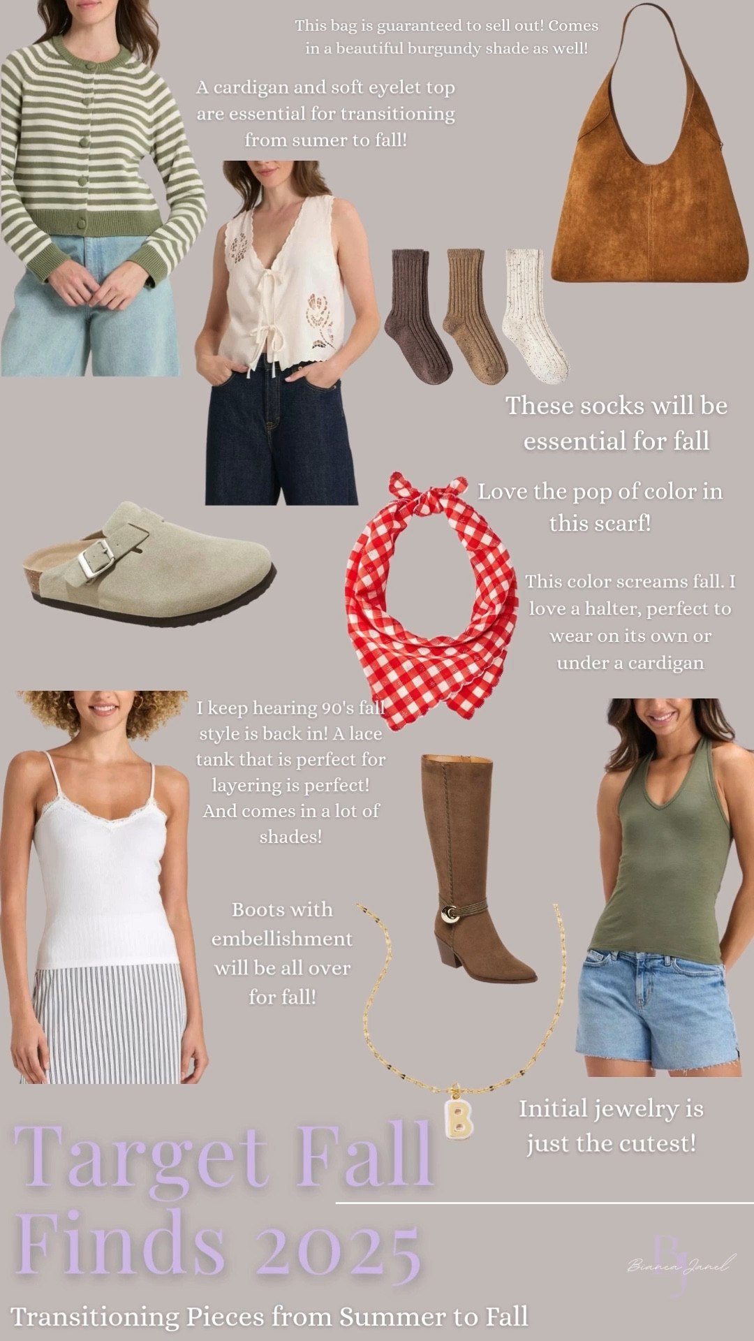 🍁 Fall Layers Are Coming In Hot! 🍁
I’m starting to transition my wardrobe with these Target Fall 2025 finds — the kind of pieces that make that summer-to-fall shift seamless. Think striped cardigans you’ll wear on repeat, slouchy suede bags that look designer, comfy suede clogs, and boots that go with everything.

I’m pairing them with easy basics + adding a fun gingham scarf for that little pop of print. Tap to shop these cozy-chic must-haves before they’re gone! 👜🍂✨

#BiancaJanel #TargetStyle #TargetFall2025 #LTKFallFashion #FallWardrobeStaples #FallOutfitInspo #TargetHaul #LTKunder100 #BiancaJanelStyle #TransitionalStyle #FallBasics #TargetFinds #LTKSeasonalSwitch

#LTKFindsUnder100 #LTKFindsUnder50 #LTKSeasonal