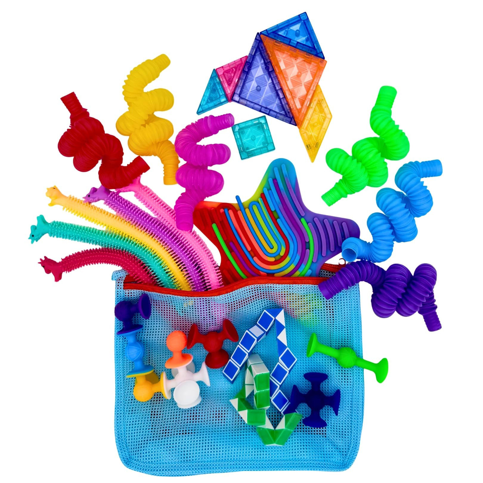 Travel Fidget Toy Set for Kids 31Pcs Sensory Kit for Stress Relief Creativity Mess Free Screen Fr... | Amazon (US)