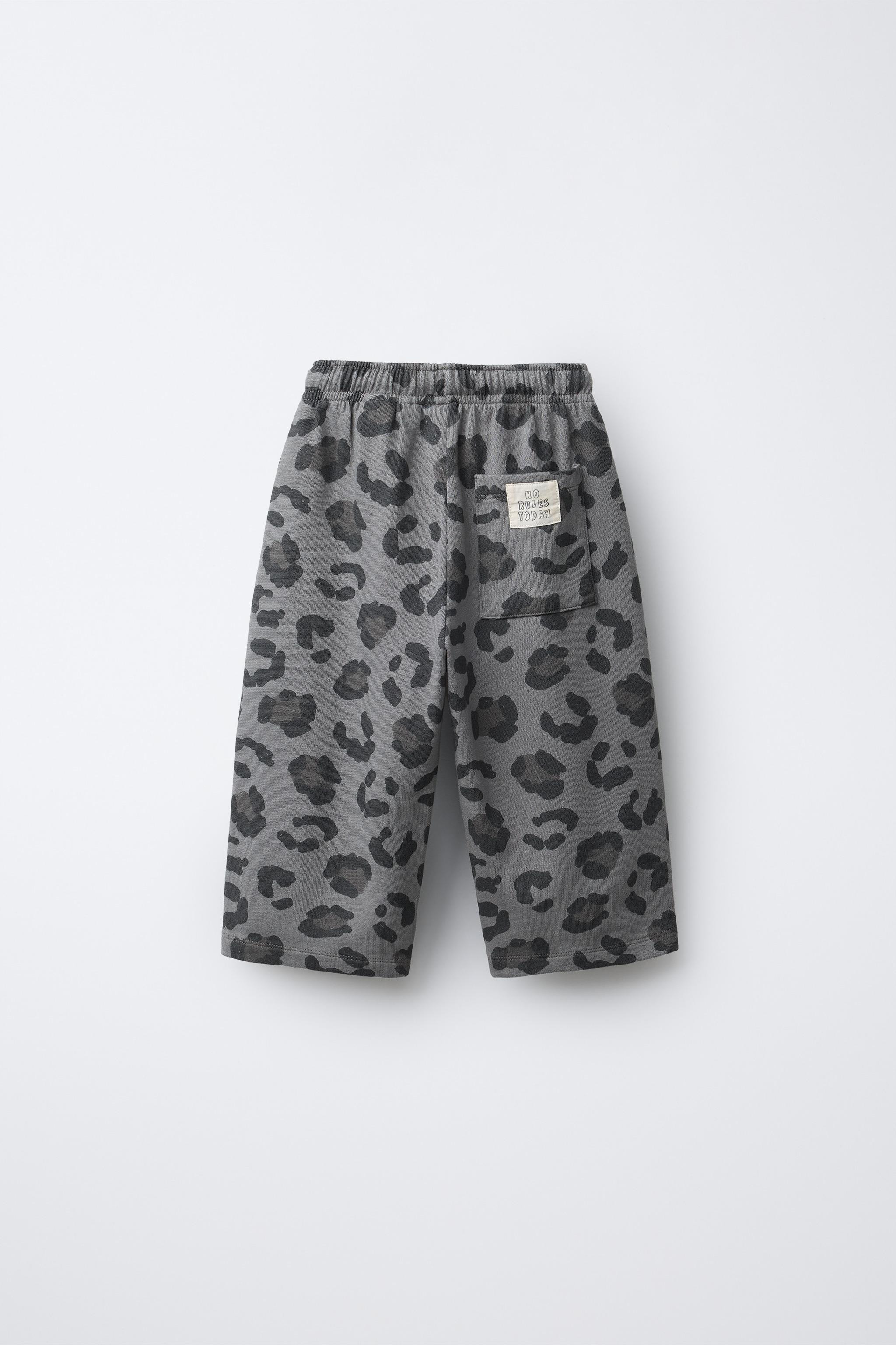 STRAIGHT-LEG ANIMAL PRINT PLUSH TROUSERS | Zara UK