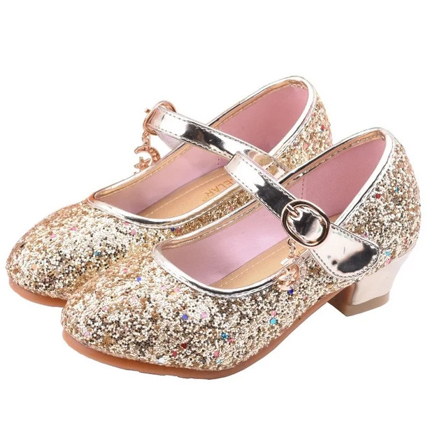 URMAGIC Flower Girls Mary Jane Bridesmaids Dress Shoes Toddler Kids Wedding Party Sparkle High He... | Walmart (US)