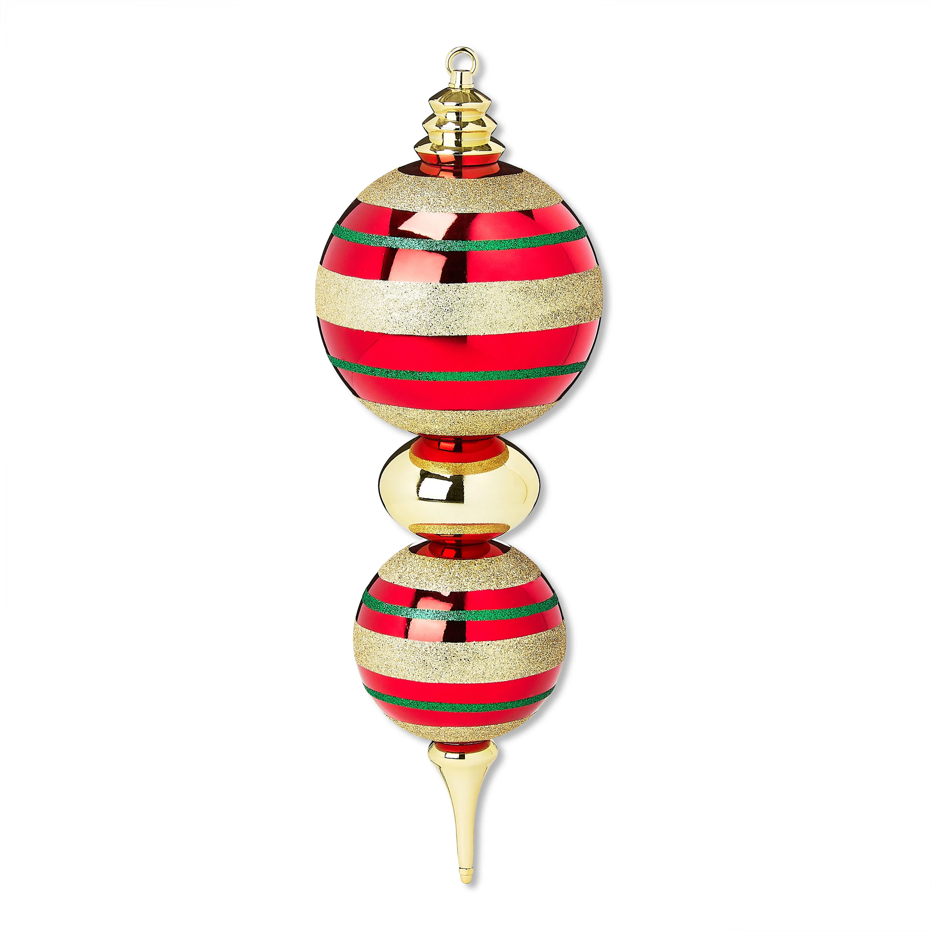 Red, Green, and Gold Jumbo Shatterproof Finial Christmas Ornament, 23", by Holiday Time | Walmart (US)