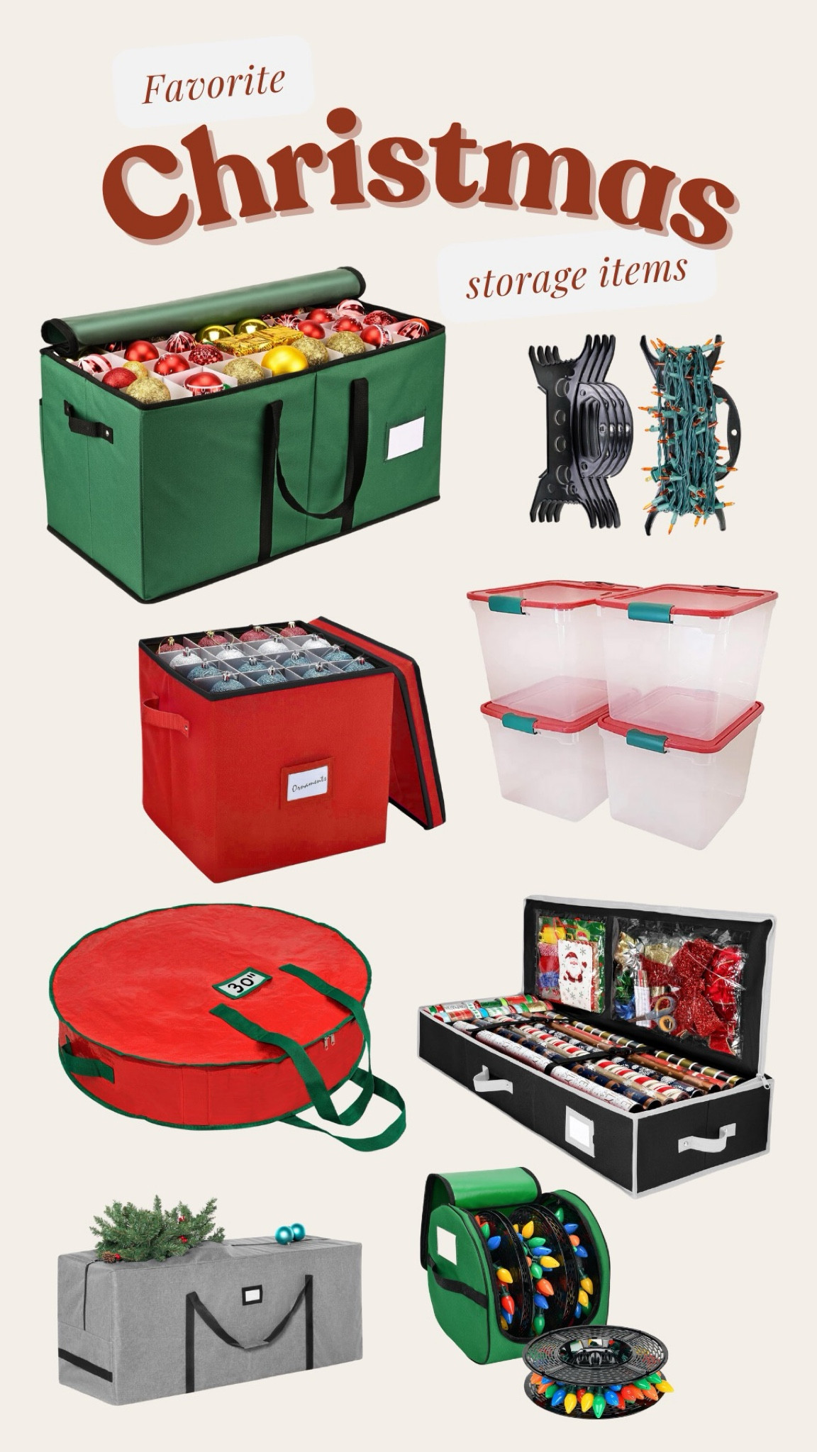 my favorite organizational items for storing Christmas and holiday decor 

#LTKHome #LTKSeasonal #LTKSaleAlert