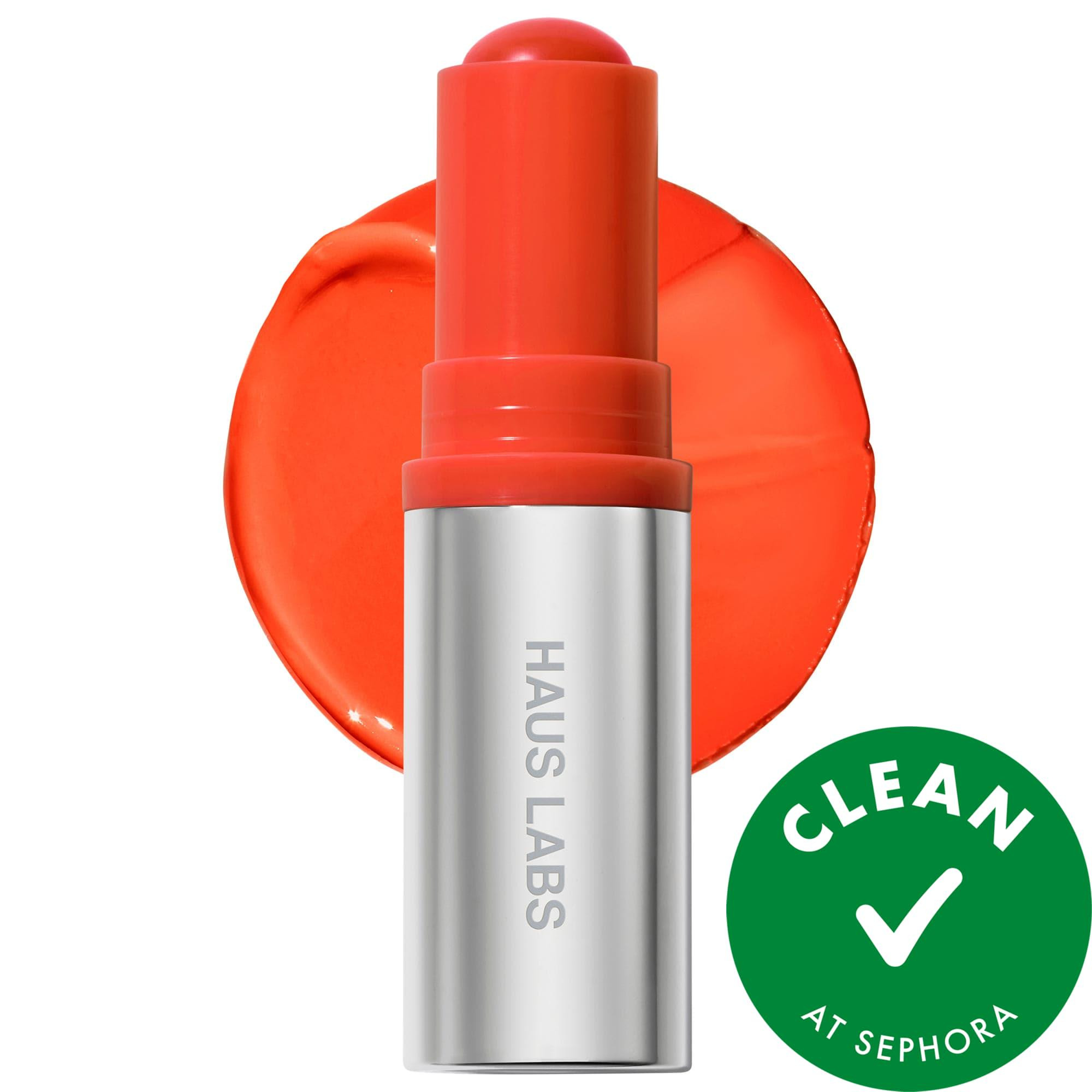 HAUS LABS BY LADY GAGA Color Fuse Longwear Hydrating Glassy Lip + Cheek Blush Balm Stick Glassy Tangelo 0.18 oz / 5 g | Sephora (US)
