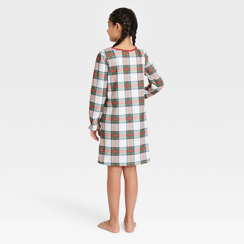Kids' Holiday Tartan Plaid Flannel Matching Family Pajama NightGown- Wondershop™ Cream | Target