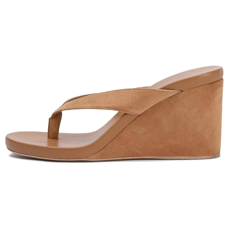 YIYA Women's Platform Flip Flops Sandals Comfortable Wedge High Heels Open Round Toe Summer Dress... | Amazon (US)