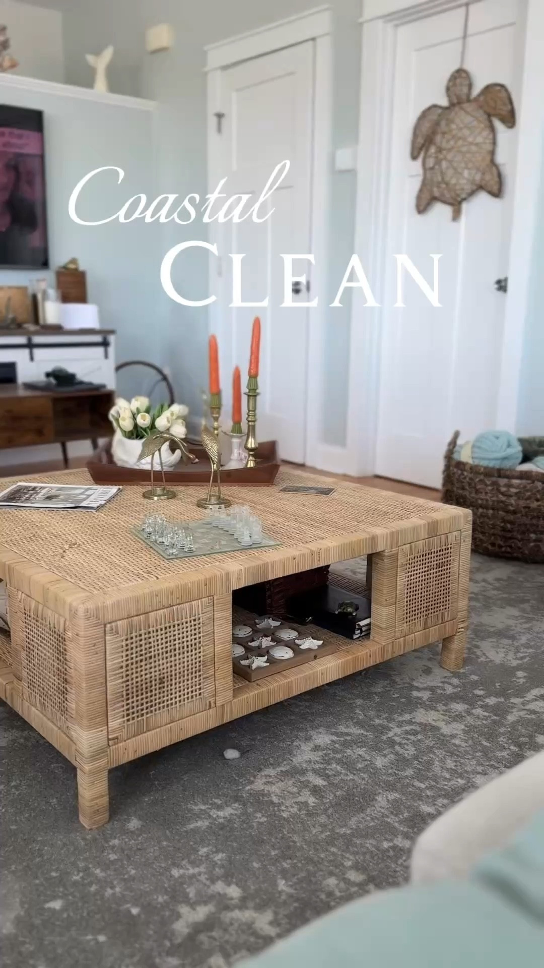 Coastal calm meets clean, elevated living 🌊✨
This space is all about soft seafoam greens, natural textures, and timeless coastal touches. From the rattan coffee table to the wicker sea turtle + oar wall decor, every piece brings in that relaxed, beachy feel—finished with subtle brass crane accents for a hint of elegance.

Everything is linked for you to recreate this coastal clean look 🤍

Shop the details and bring the beach home 🐚👇

#coastalhome #coastaldecor #ltkhome #livingroominspo #neutralcoastal

#LTKvlog #LTKdayinmylife #LTKHome