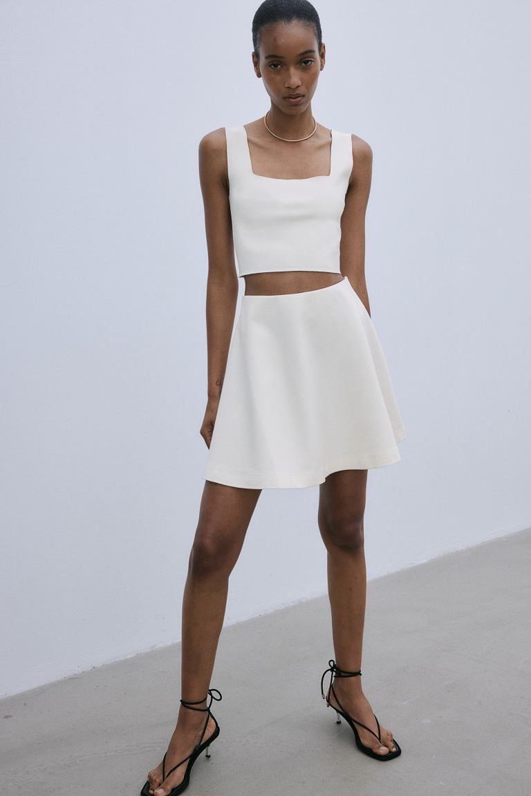 A-line skirt - Cream - Ladies | H&M GB | H&M (UK, MY, IN, SG, PH, TW, HK)