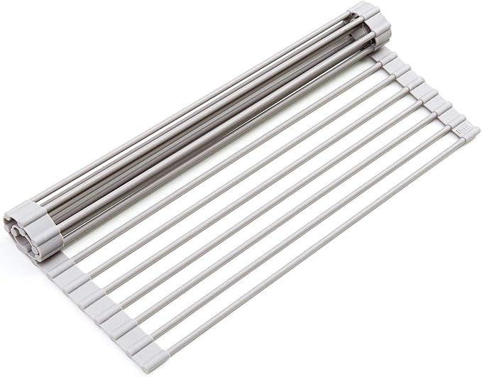 Surpahs Over The Sink Multipurpose Roll-Up Dish Drying Rack (Warm Gray, 17.5" x 13.1" - Small) | Amazon (US)