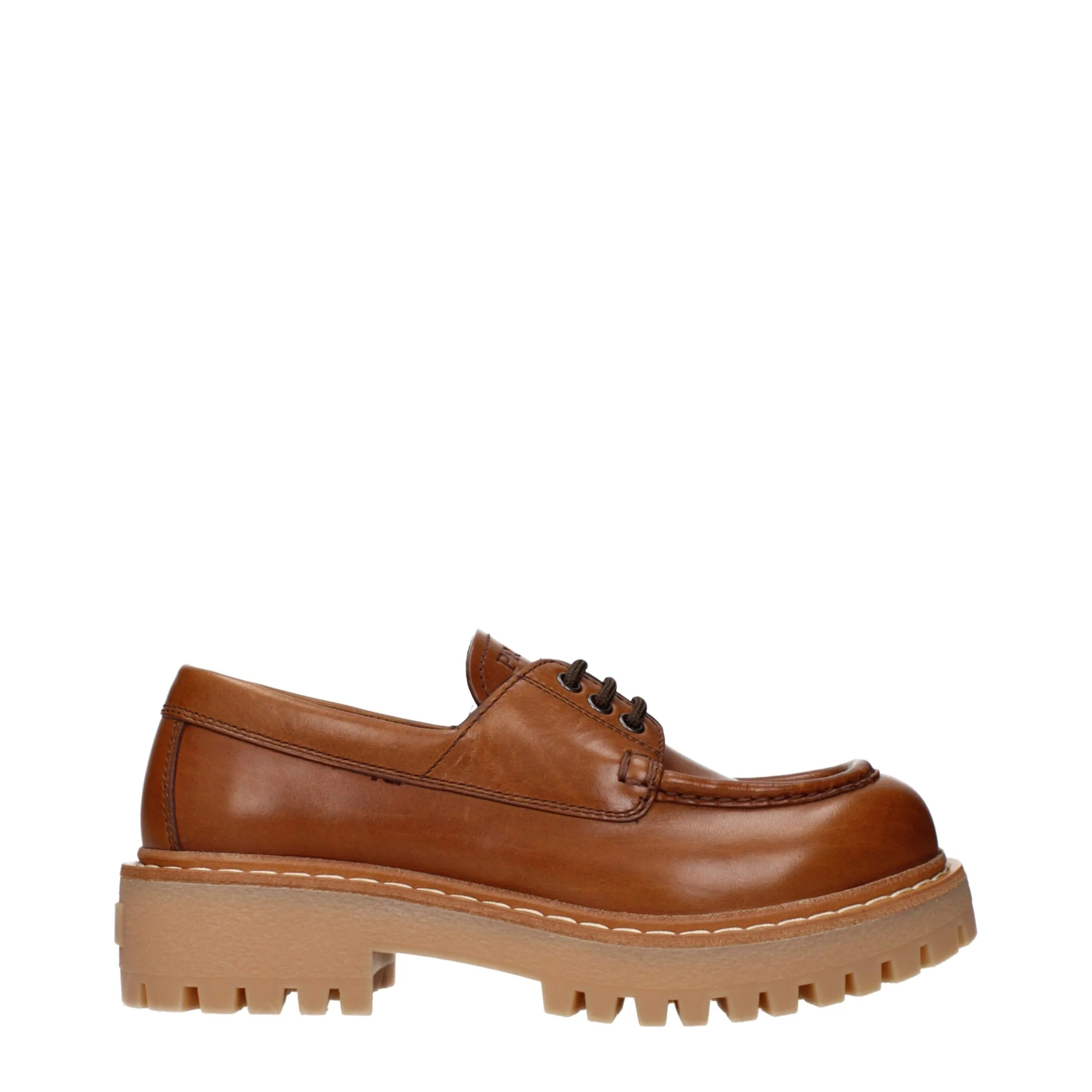 Prada Leather Lug-Sole Loafer — Brown | Italist Inc.