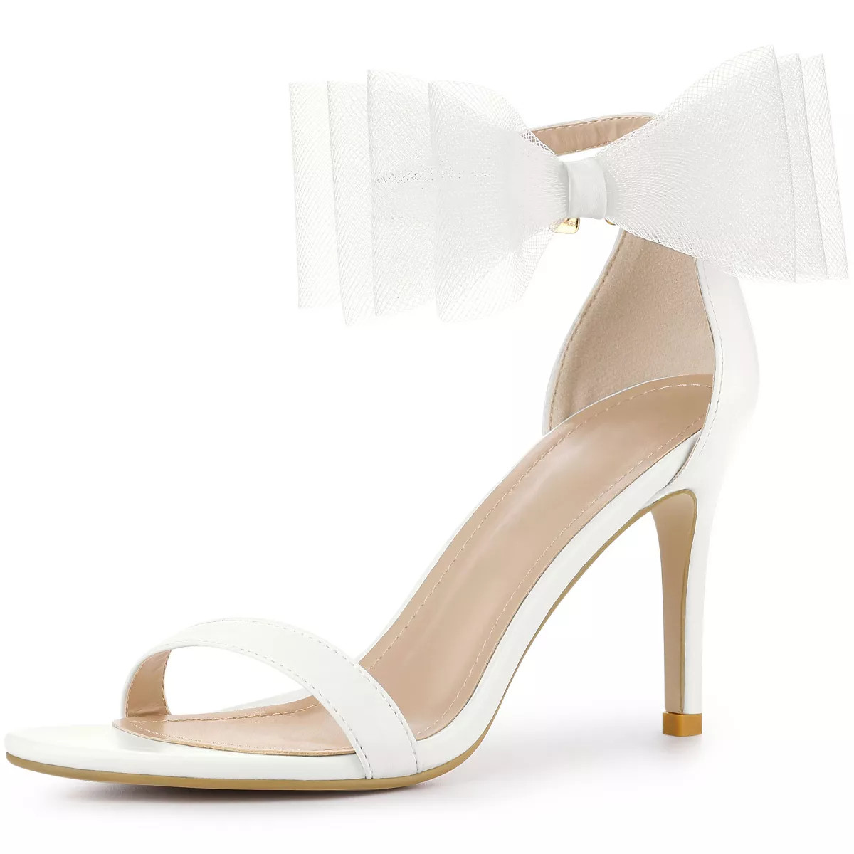 Perphy Women's Open Toe Ankle Strap Bow Tie High Heels Stiletto | Target