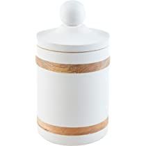 Mud Pie Wood Strap Canisters, White | Amazon (US)