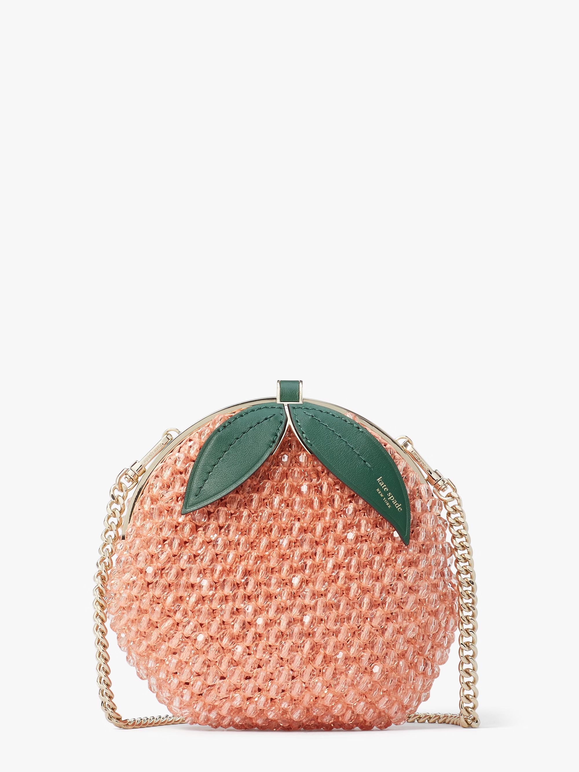 Bellini Embellished Crochet 3D Peach Crossbody | Kate Spade (US)
