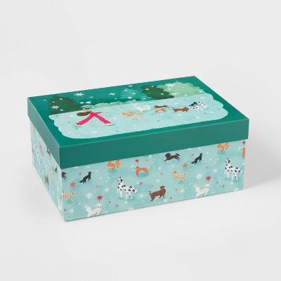 Loveis Wise Woman Walking Dogs Shoe Gift Box Teal - Wondershop™ | Target