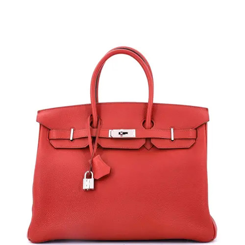 Pre-Owned Hermes Birkin Handbag Red Togo with Palladium Hardware 35 in Rouge Casaque at Nordstrom, Size Medium | Nordstrom
