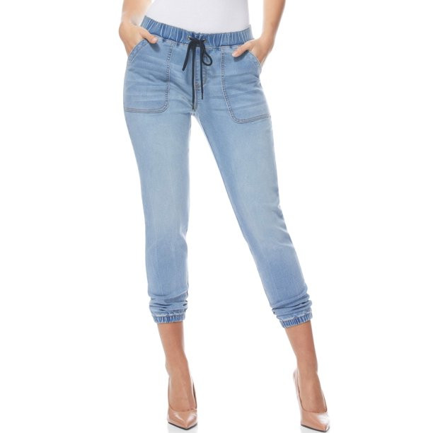 Sofia Jeans by Sofia Vergara Ariel Knit Tie Front Utility Joggers, Women's | Walmart (US)