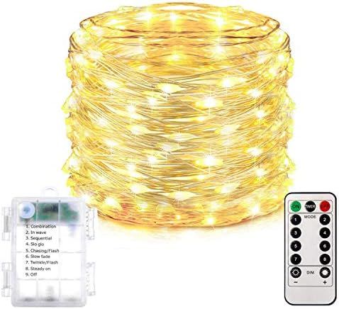 Homemory 200 LED Fairy Lights with Remote, 66FT Battery Operated Long String Lights, 8 Modes Copp... | Amazon (US)