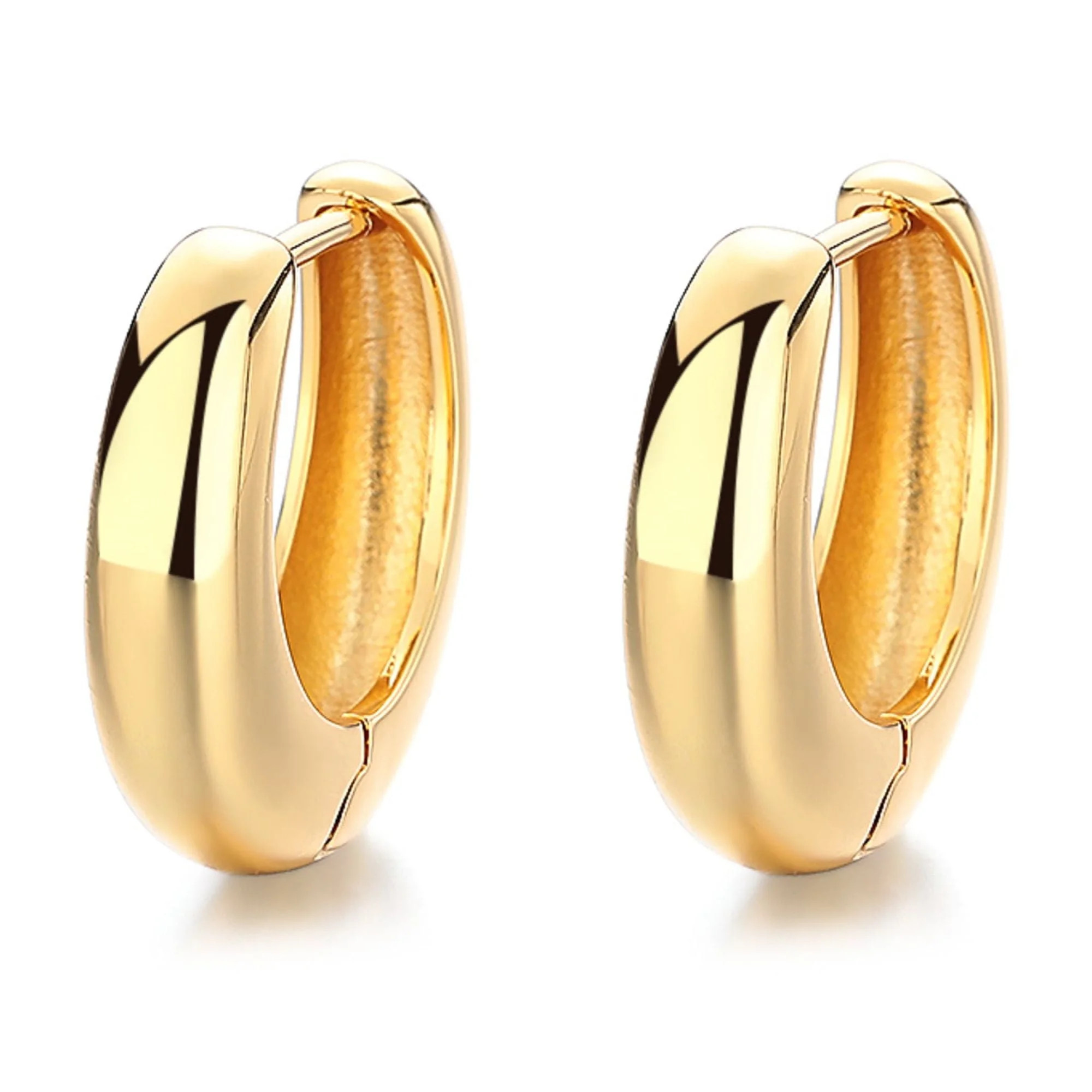 Amy and Annette 14K Gold Plated Petite Hoop Huggie Earring | Walmart (US)