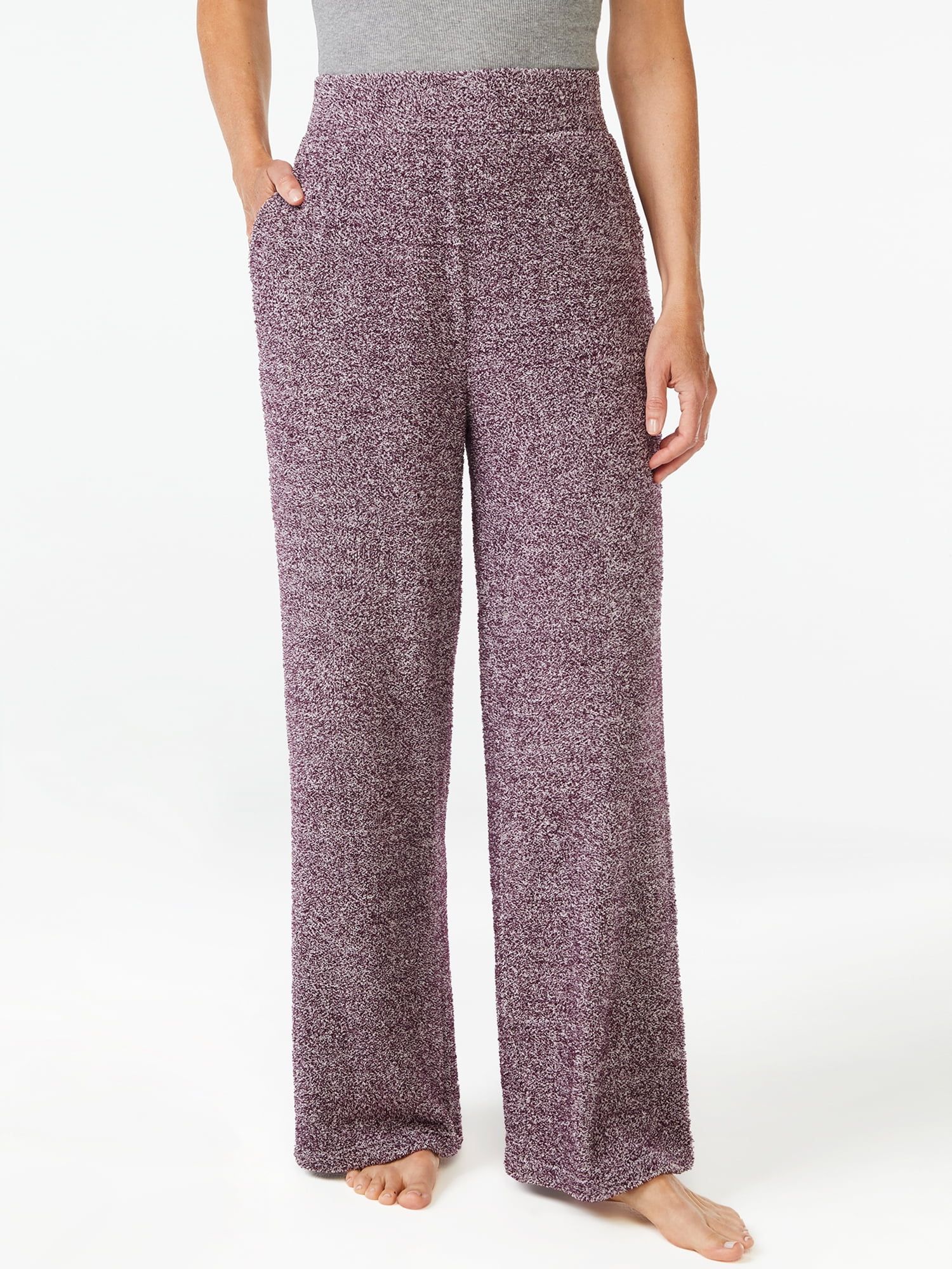 Joyspun Women's and Women's Plus Chenille Wide Leg Pajama Pants, Sizes up to 3X - Walmart.com | Walmart (US)