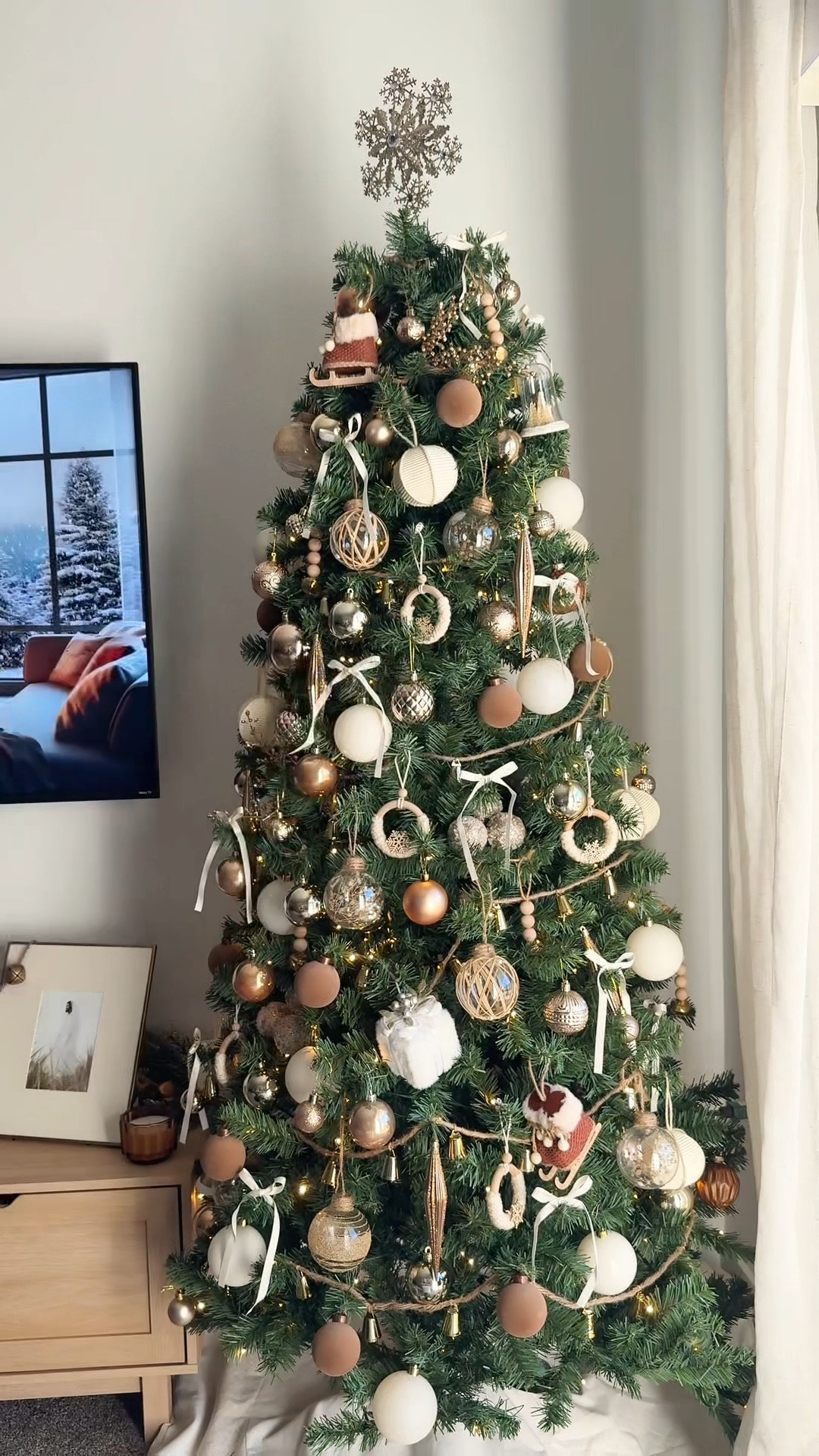 The cutest bows for your tree!🤎 It comes with wire to wrap around the branches, but we just balance ours on each branch + it works great too! No more tying a bunch of bows!!

#LTKSeasonal #LTKHome #LTKHoliday