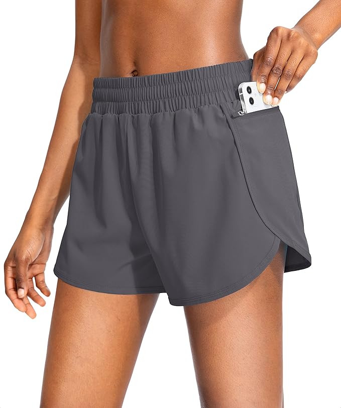 Soothfeel Womens Running Shorts with Zipper Pockets 3"/5" High Waisted Athletic Gym Workout Short... | Amazon (US)