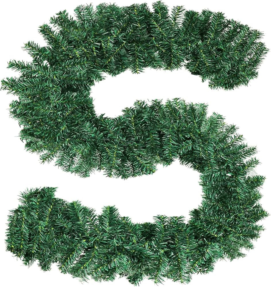 9 FT Christmas Garland, Green Garland Xmas Decorations, Artificial Spruce Decoration for Outdoor ... | Amazon (US)