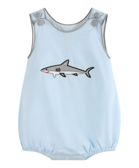 Lil Cactus Blue & Gray Shark Appliqué Bubble Bodysuit - Infant & Toddler | Zulily