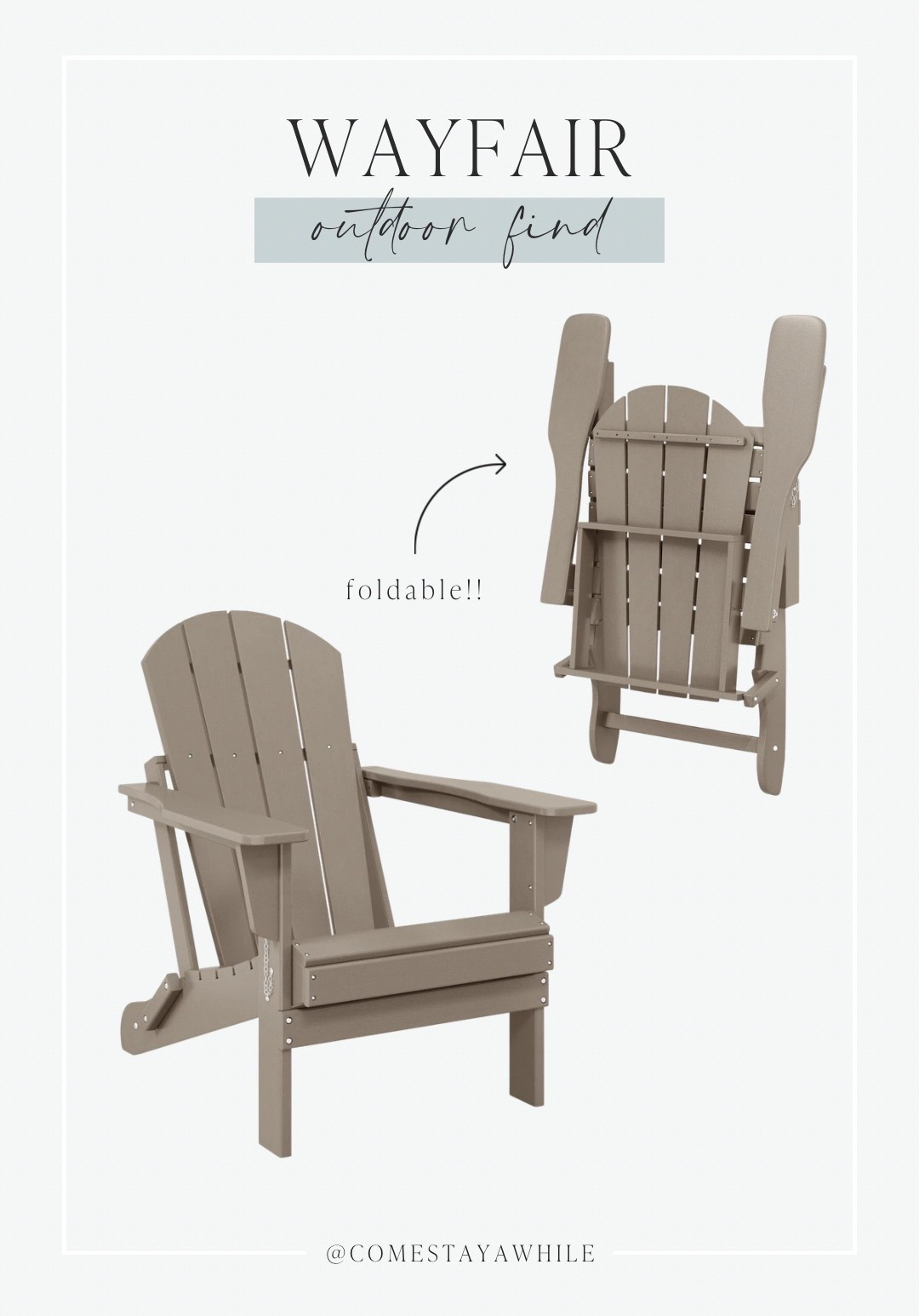 FOLDABLE ADIRONACK CHAIRS?! 🤯 genius for storage! They are 58% off right now for the Wayfair way days sale!! 

#LTKHome