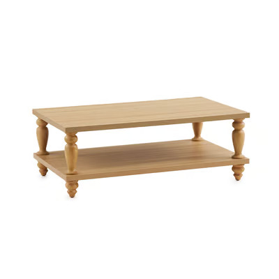 My Texas House Abbott Wood Coffee Table, Light Oak - Walmart.com | Walmart (US)