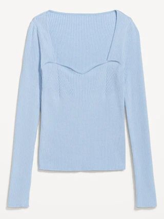 Fitted Rib-Knit Sweater for Women | Old Navy (US)