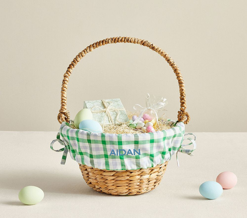 Belmont Gingham Easter Basket Liners | Pottery Barn Kids