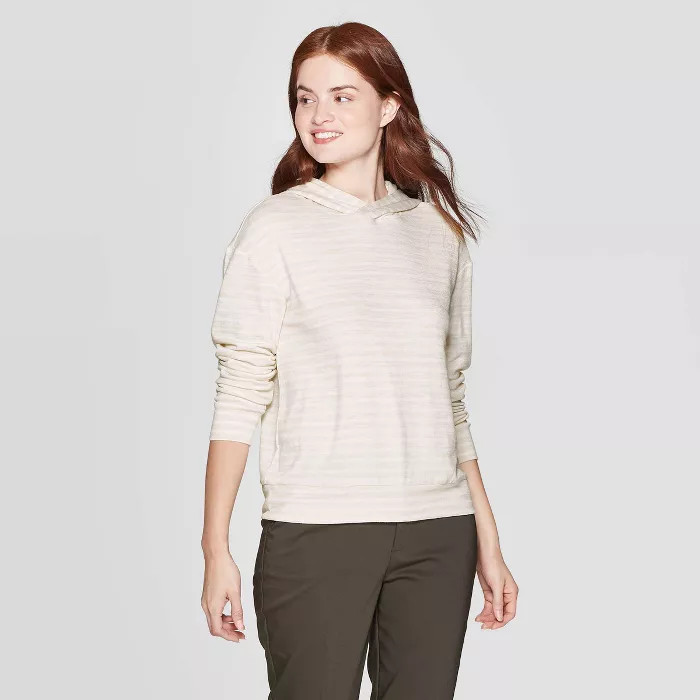 Women's Striped Casual Fit Long Sleeve Hooded T-Shirt - A New Day™ | Target