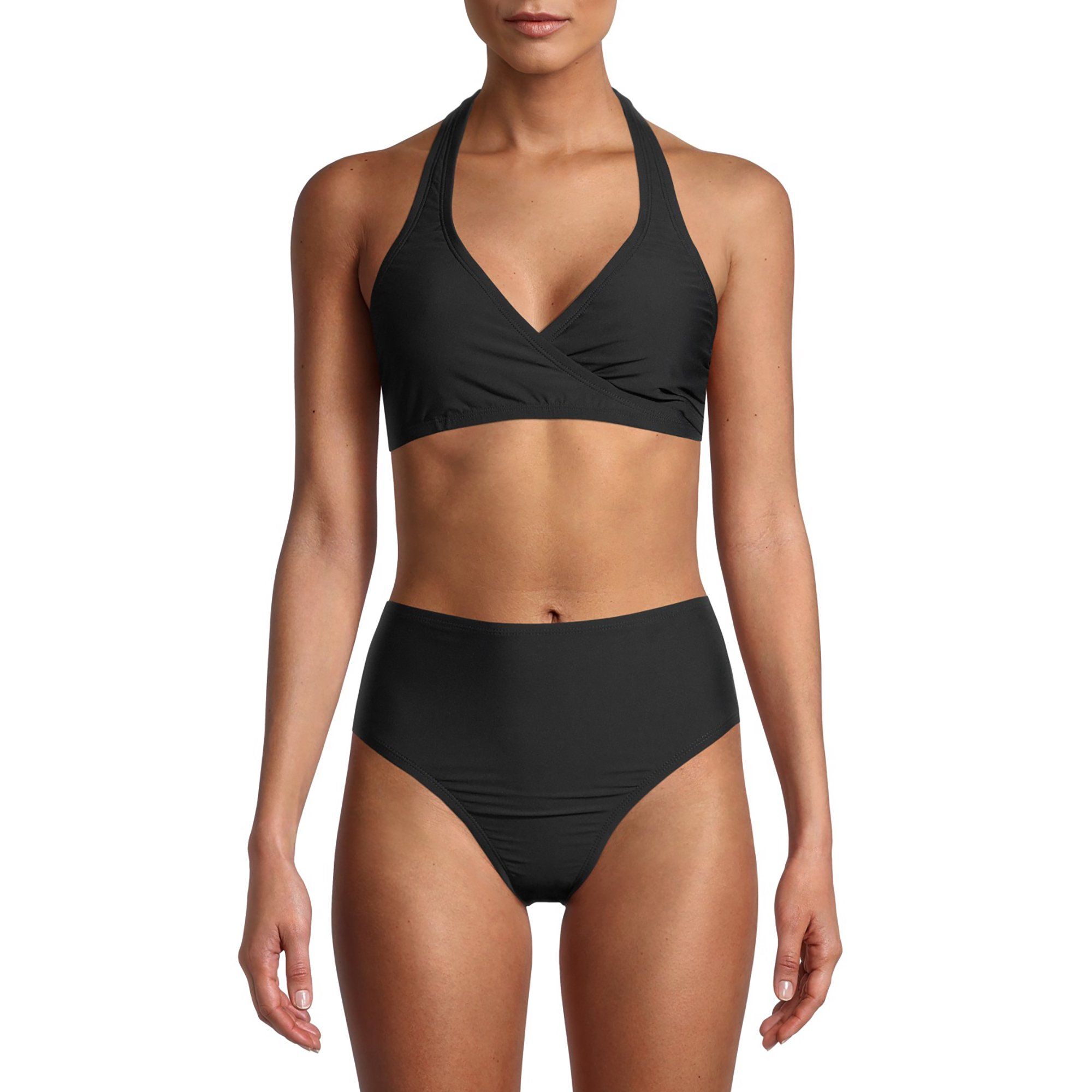 Social Angel Women's Solid Wrap Bikini Swimsuit Top | Walmart (US)