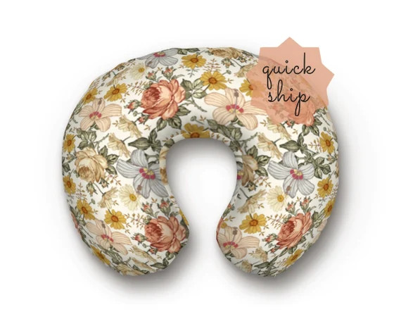 Vintage Floral Nursing Pillow Cover, Baby Girl Breastfeeding Pillow Cover | Etsy (US)