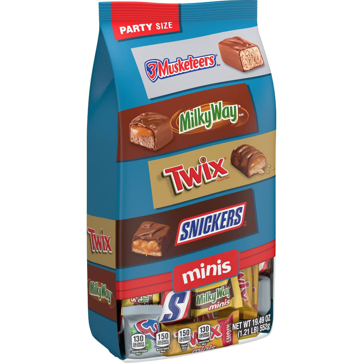 Snickers, Twix, Milky Way, & 3 Musketeers Minis Chocolate Candy Bars - 19.49oz Bulk Bag | Target