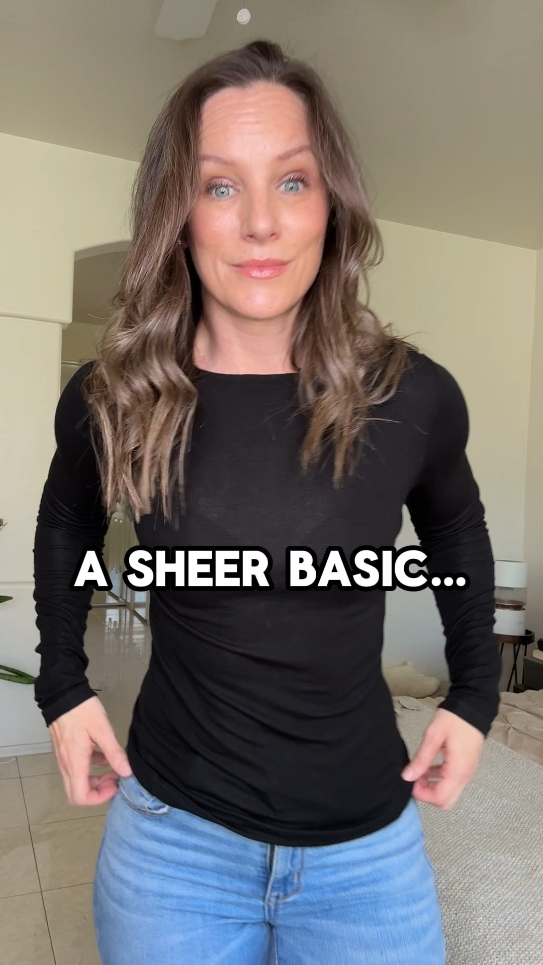 Upgrade your wardrobe with the C202 Sheer Wool Blend Top—luxurious style without the luxury price. Crafted from a soft, lightweight merino blend, it’s slim-fitting, breathable, and effortlessly elegant. The subtle sheer design lets you play with layering, showing just the right amount of contrast. Perfect for work, evenings out, or layering under jackets, this versatile top feels as good as it looks.

#c202 #sheertop #sheerblack #womensfashion #wooltop

#LTKOver40