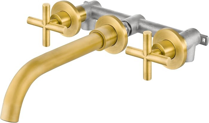 Solid Brass Antique Brass Wall Mount Bathroom Faucet | Amazon (US)