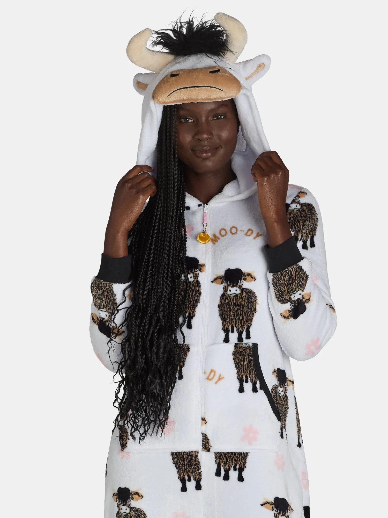 Holiday Time Women’s Cow Union Suit with Hood, Sizes XS-3X | Walmart (US)