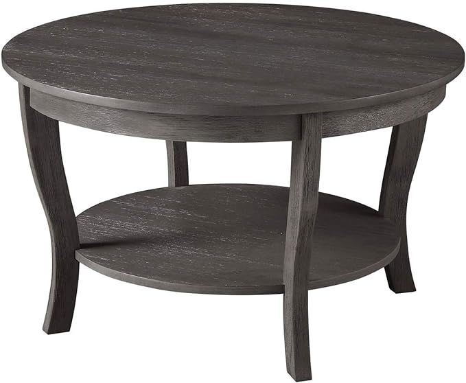 Convenience Concepts American Heritage Round Coffee Table, Dark Gray Wirebrush | Amazon (US)