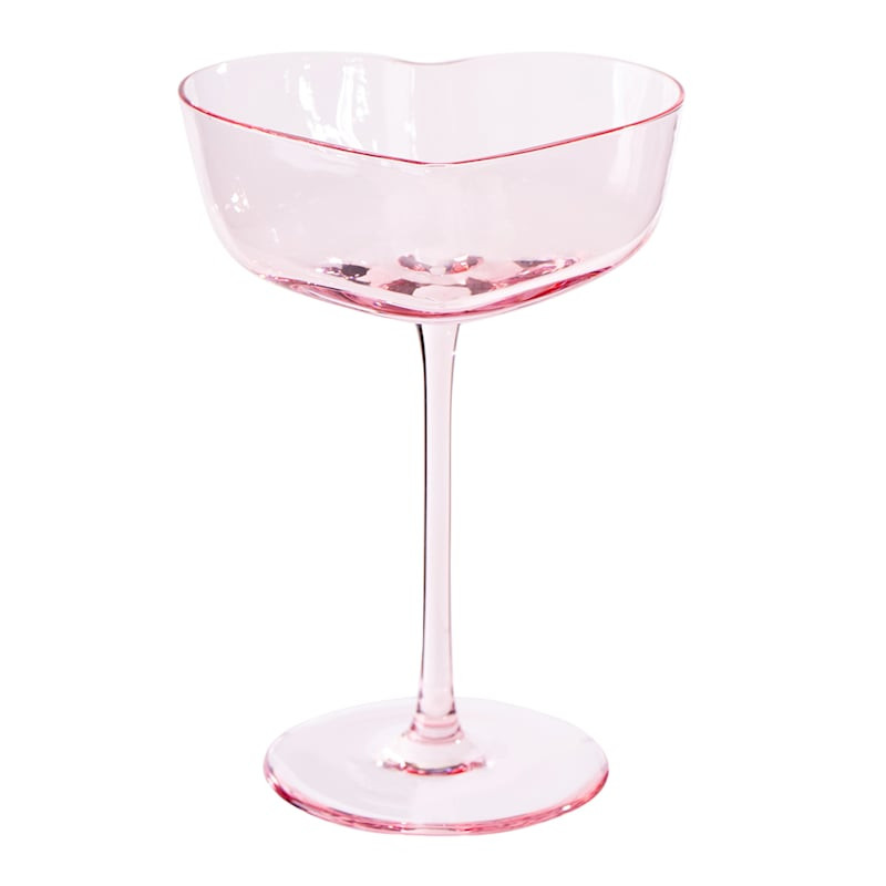Pink Heart Coupe Glass, 7.1oz | At Home
