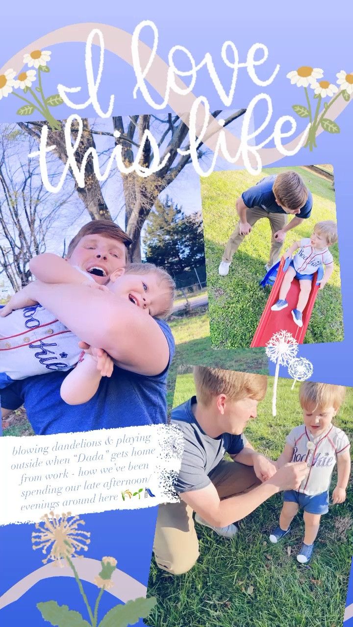 blowing dandelions & playing outside when “Dada” gets home from work - how we’ve been spending our late afternoon/evenings around here 🌾🌱🛝 

#LTKfamily #LTKhome #LTKbaby