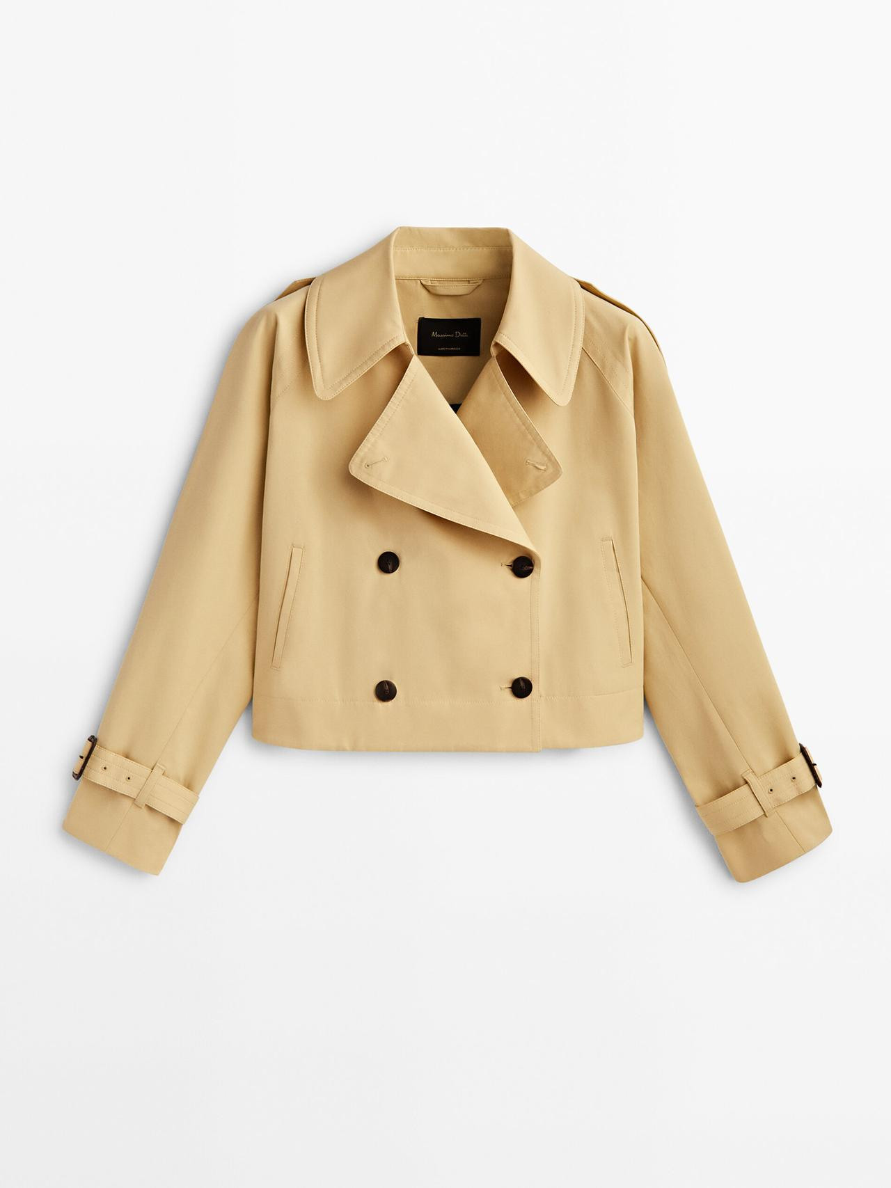 Short cotton trench jacket | Massimo Dutti US
