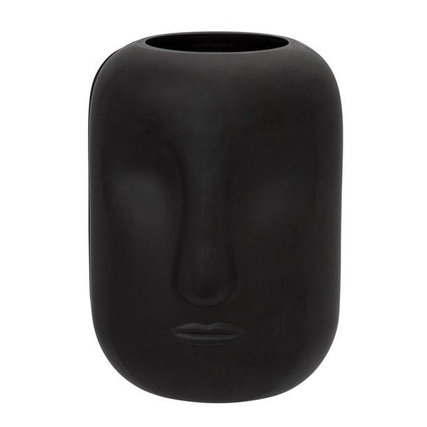 Sagebrook Home 14684-03 10 in. Glass Face Vase, Black | Walmart (US)