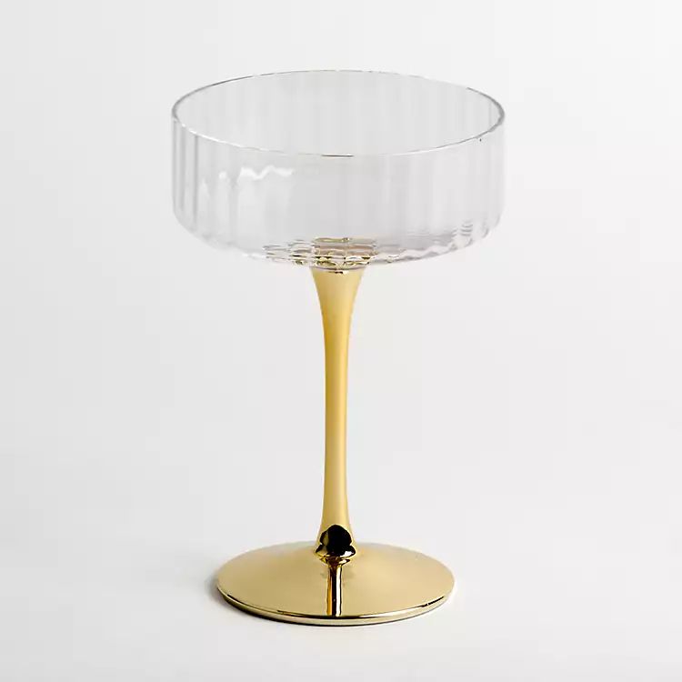 New! Ripple Gold Base Coupe Wine Glass | Kirkland's Home