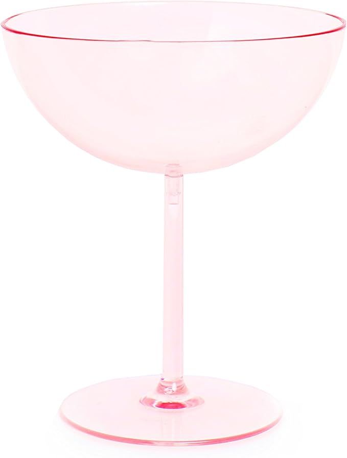 Sugar & Cloth Pale Pink Disposable Plastic Champagne Coupe Set, 4-Piece | Amazon (CA)