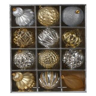 12ct. 4" Gold & Silver Shatterproof Luxe Ornament Set | Michaels Stores