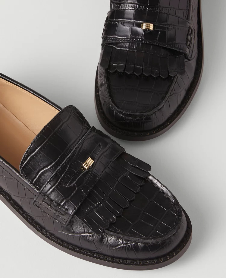 Kiltie Croco Loafer | Ann Taylor
