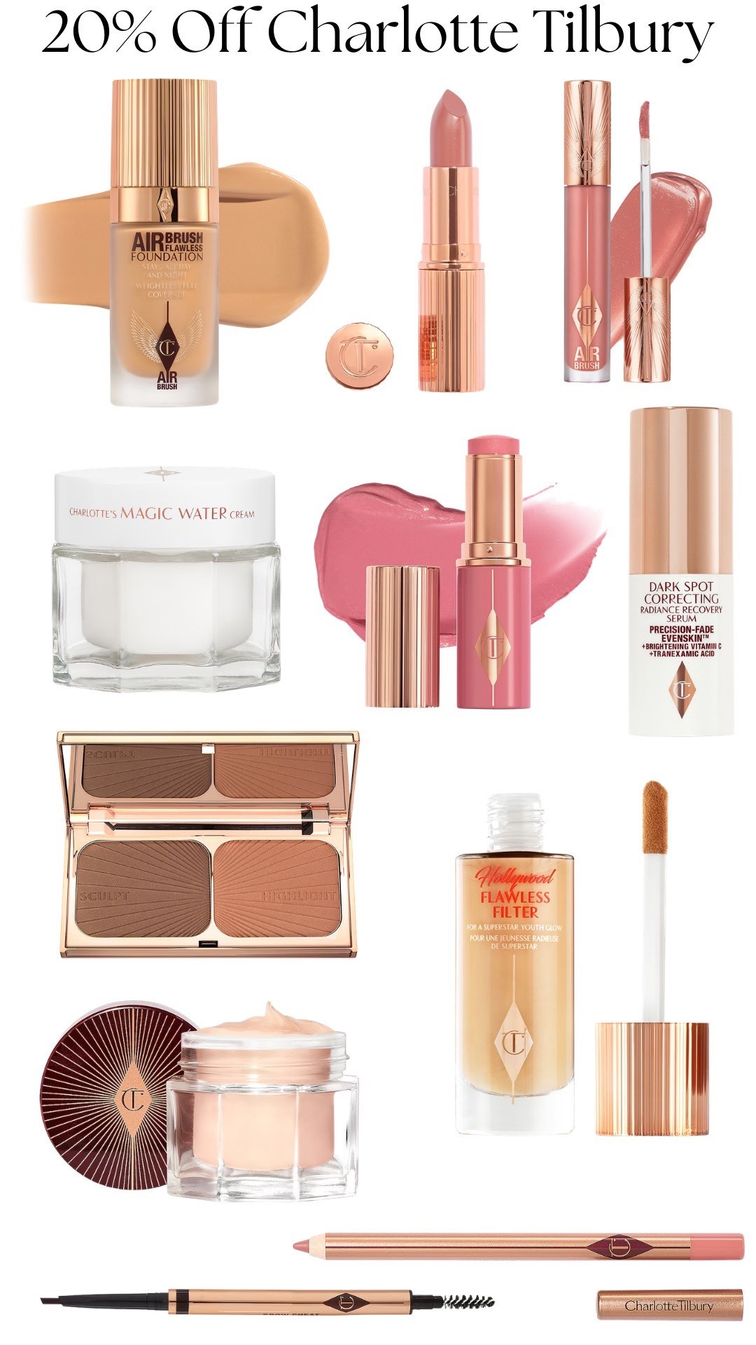 Save 20% on Charlotte Tilbury beauty must haves! Tida only, code HAPPY20!! 

#LTKSaleAlert #LTKgrwm #LTKBeauty