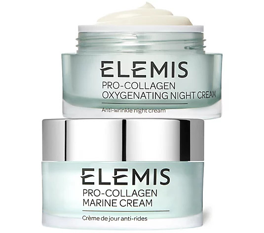 ELEMIS Pro-Collagen Marine Cream & Oxygenating Night Cream Set - QVC.com | QVC